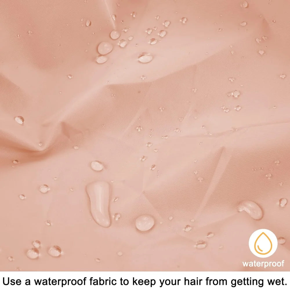 Reusable shower cap with dry hair function, suitable for women, microfiber towel fabric, silky satin surface, 100% waterproof, s