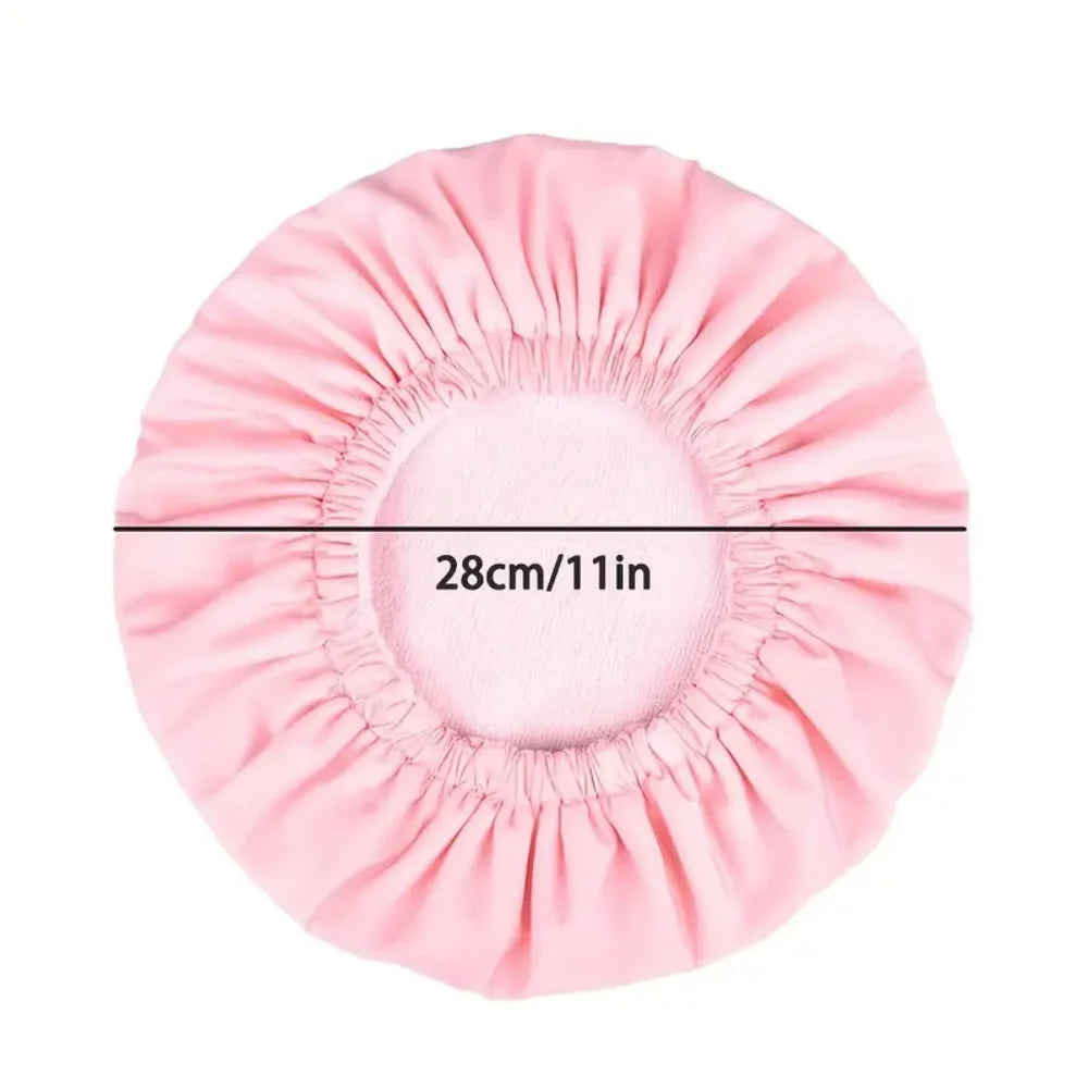 Reusable shower cap with dry hair function, suitable for women, microfiber towel fabric, silky satin surface, 100% waterproof, s