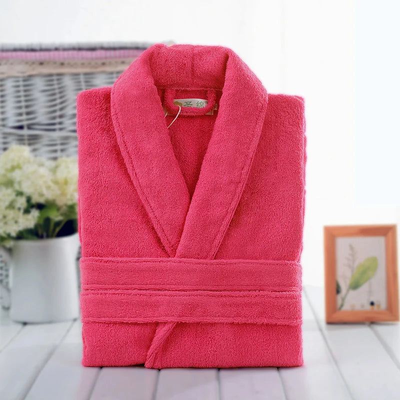 100% Cotton Robe Toweling Terry Robe Unisex lovers Soft Bath Robe Men And Women Nightrobe Sleepwear Male Casual Home Bathrobe