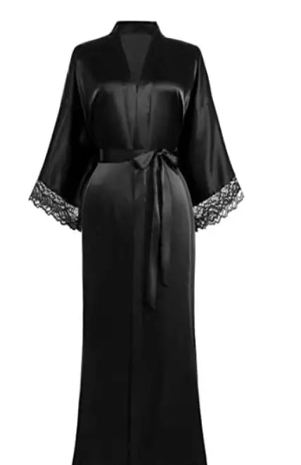 Robe Women Floral Bathrobe Kimono Robe Silk Long Wedding Bride Bridesmaid