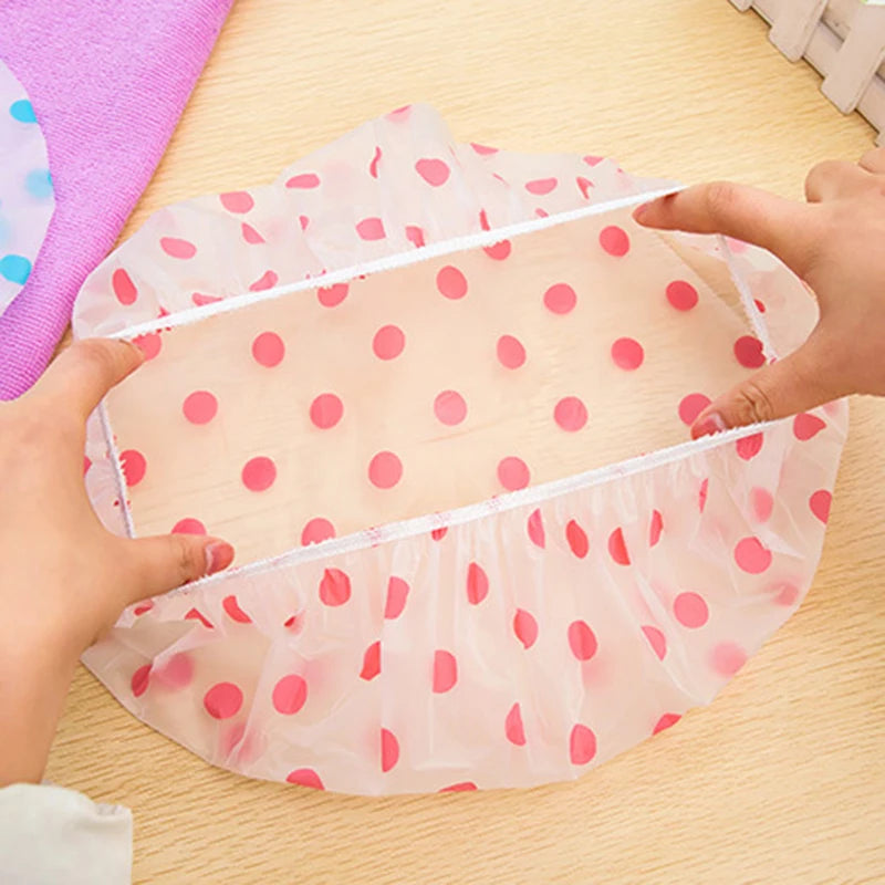 Shower Caps Bathing Waterproof Adult Hair Drying Caps Dustproof Plastic Head Covers for Women Hair Salon Elastic Shower Cap