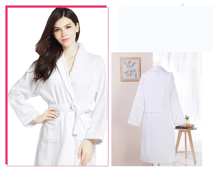 100% Cotton Robe Toweling Terry Robe Unisex lovers Soft Bath Robe Men And Women Nightrobe Sleepwear Male Casual Home Bathrobe
