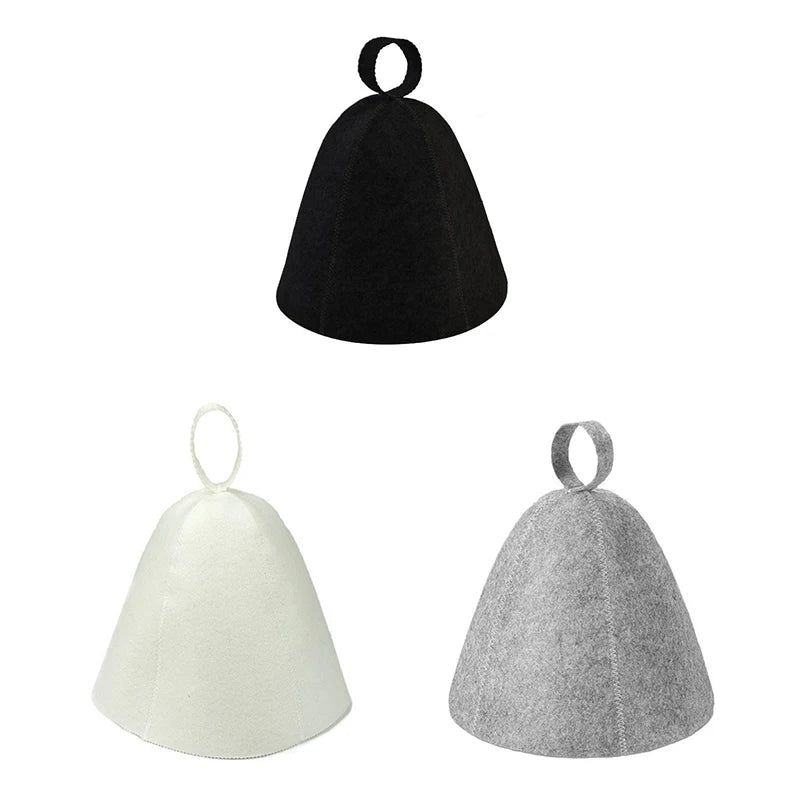 Thicken Wool Felt Shower Cap Hair Turban Quickly Towel Drying Hats Felt Sauna Hat Men Dry Sauna Cap for Man XYM005