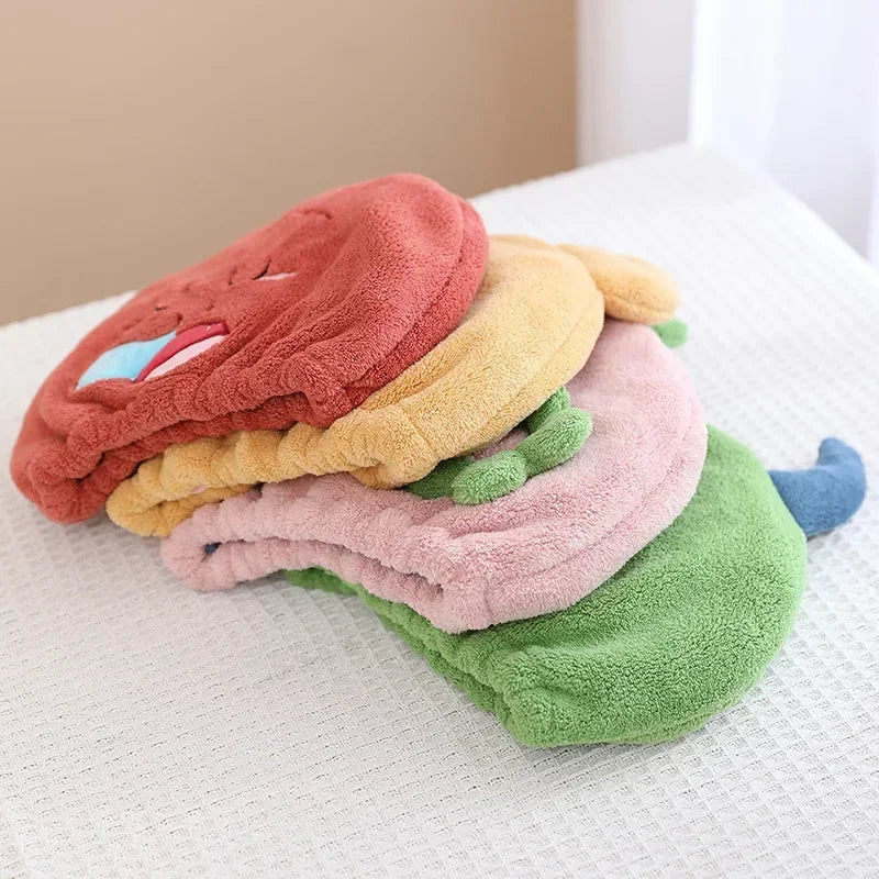 Kid Bath Hat Cute Cartoon Animal Child Hair Towel Cap Drying Hat Quick-dry Microfiber Super Absorption Hair Twist Bathroom