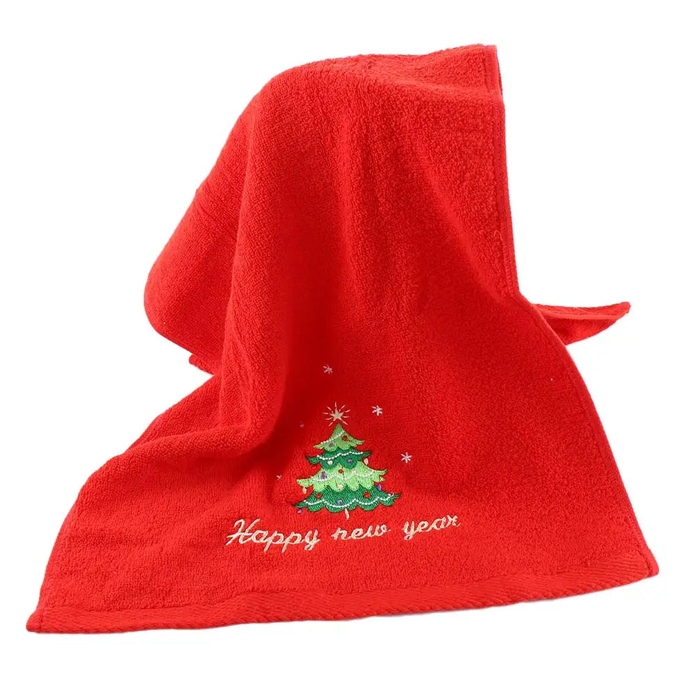 New Navidad Xmas Face Towel Christmas Decor Red Santa Claus New Year Gift Home Bathroom Washing Hand Face Towel Cloth Man Woman