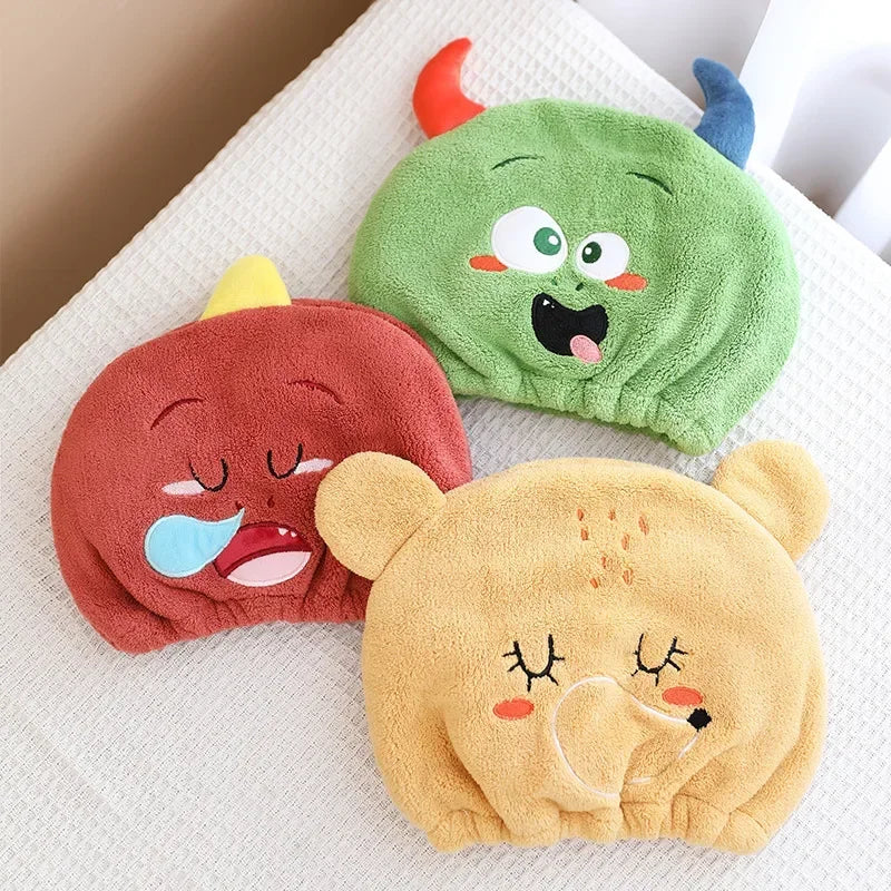 Kid Bath Hat Cute Cartoon Animal Child Hair Towel Cap Drying Hat Quick-dry Microfiber Super Absorption Hair Twist Bathroom