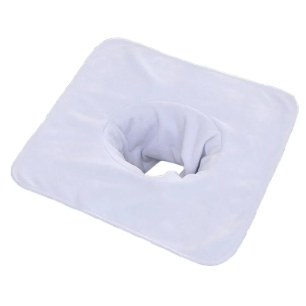Thickened Massage Face Towel Breathable Soft Beauty Salon Towel with Hole Solid Color Headrest Pads for Beauty Salons