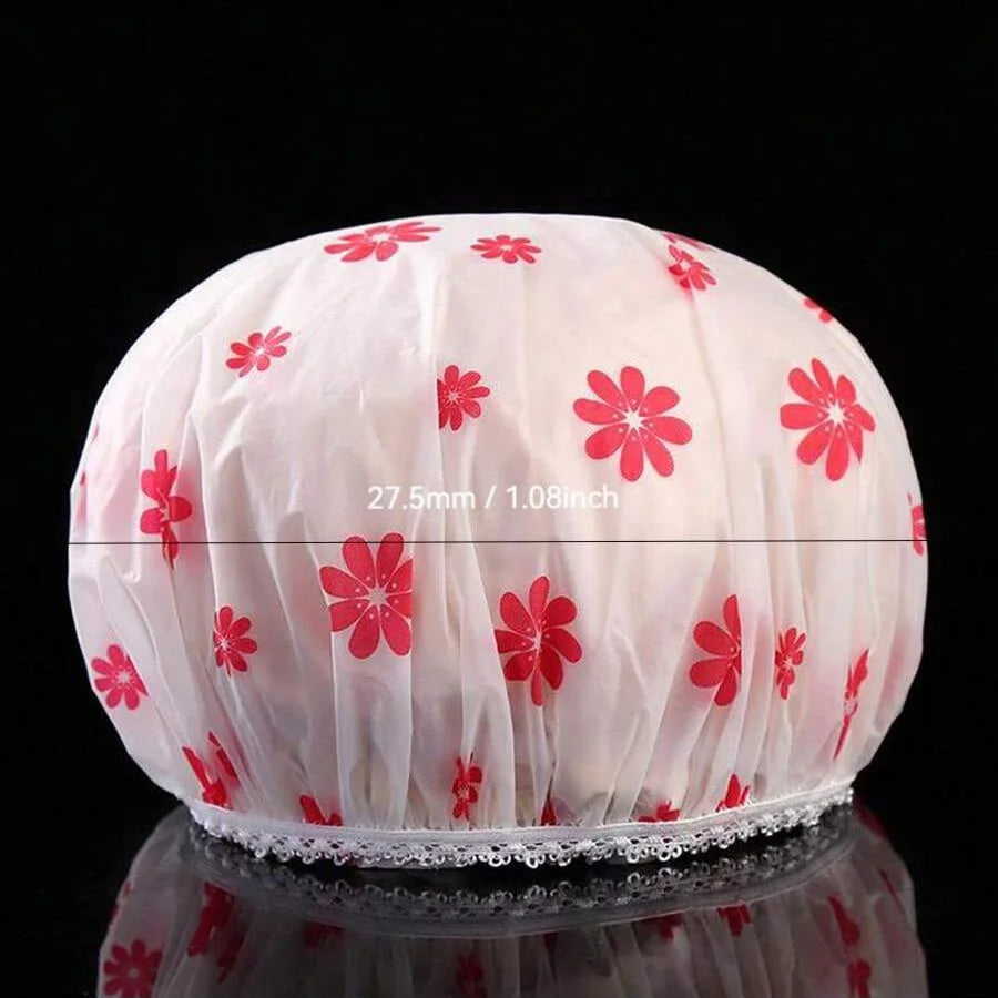 Wholesale 5pcs Waterproof Shower Cap WOMEN'S Household Bathing Anti-oil Smoke Hair Care Shower Cap Dry Hair Cap