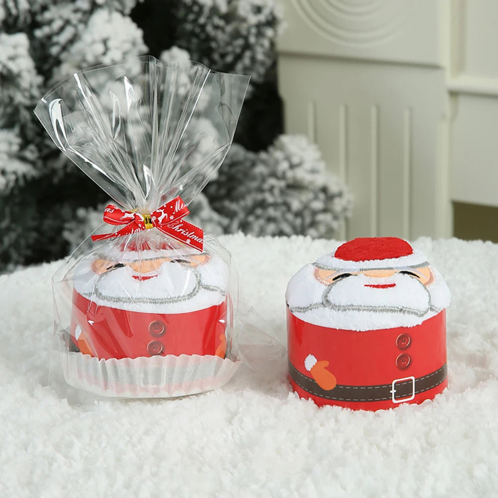 3pcs Christmas Soft New Christmas Hand towel Red Santa New Year gift Hand wash Face towel Home bathroom
