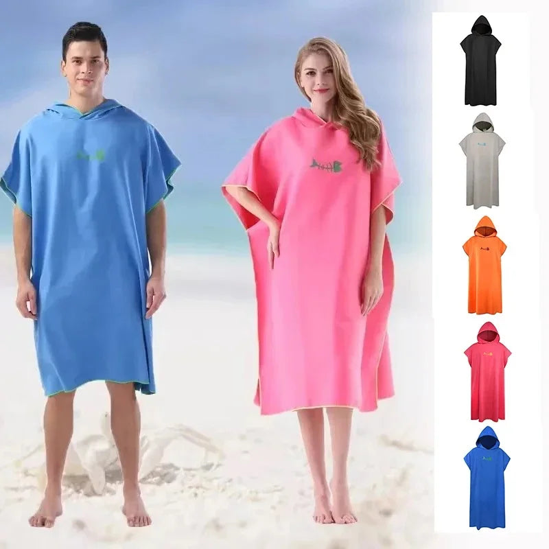 2024 adult men hooded bath towel microfiber Quick drying beach bathrobe Cape surf poncho for outdoor sandbeach from China