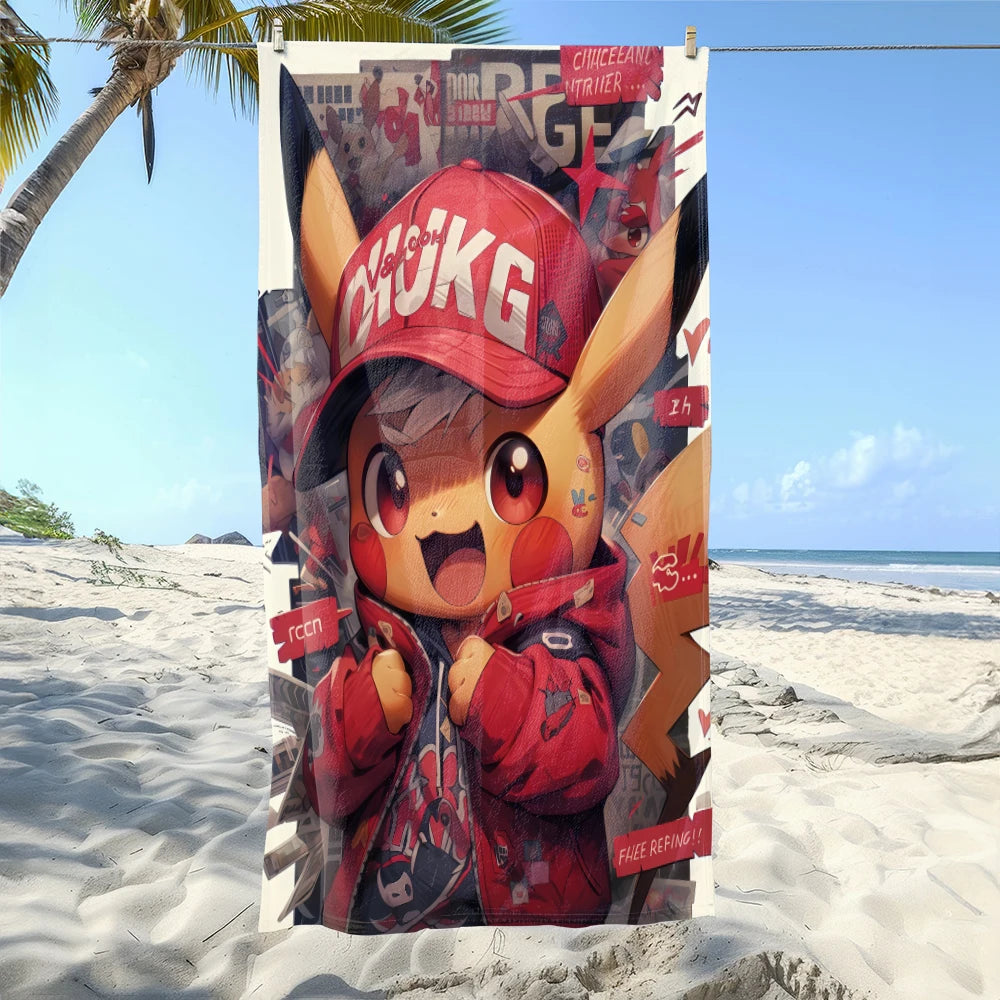 MINISO Cartoon Anime Printed Beach Towels,large Microfiber Towel,Quick Drying Swimming Towels,Gym Towels，large Bathroom Towels