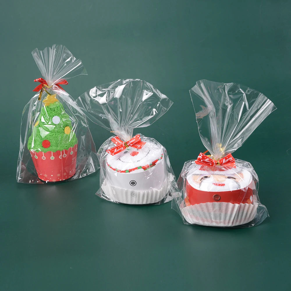 3pcs Christmas Soft New Christmas Hand towel Red Santa New Year gift Hand wash Face towel Home bathroom