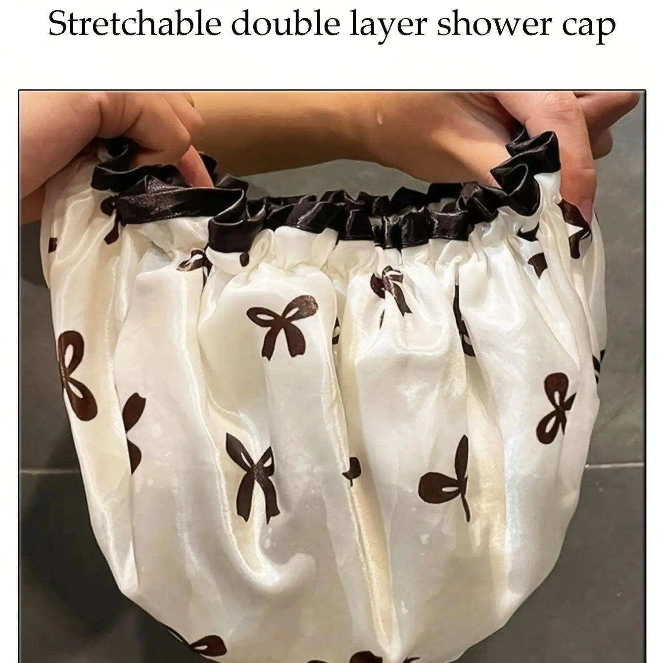 Waterproof Double-Layer Bath Hats, Summer Elastic Hair Caps, Adjustable Adult Kitchen Oil-Proof Hat, Bathroom Dry Hair Cap Set