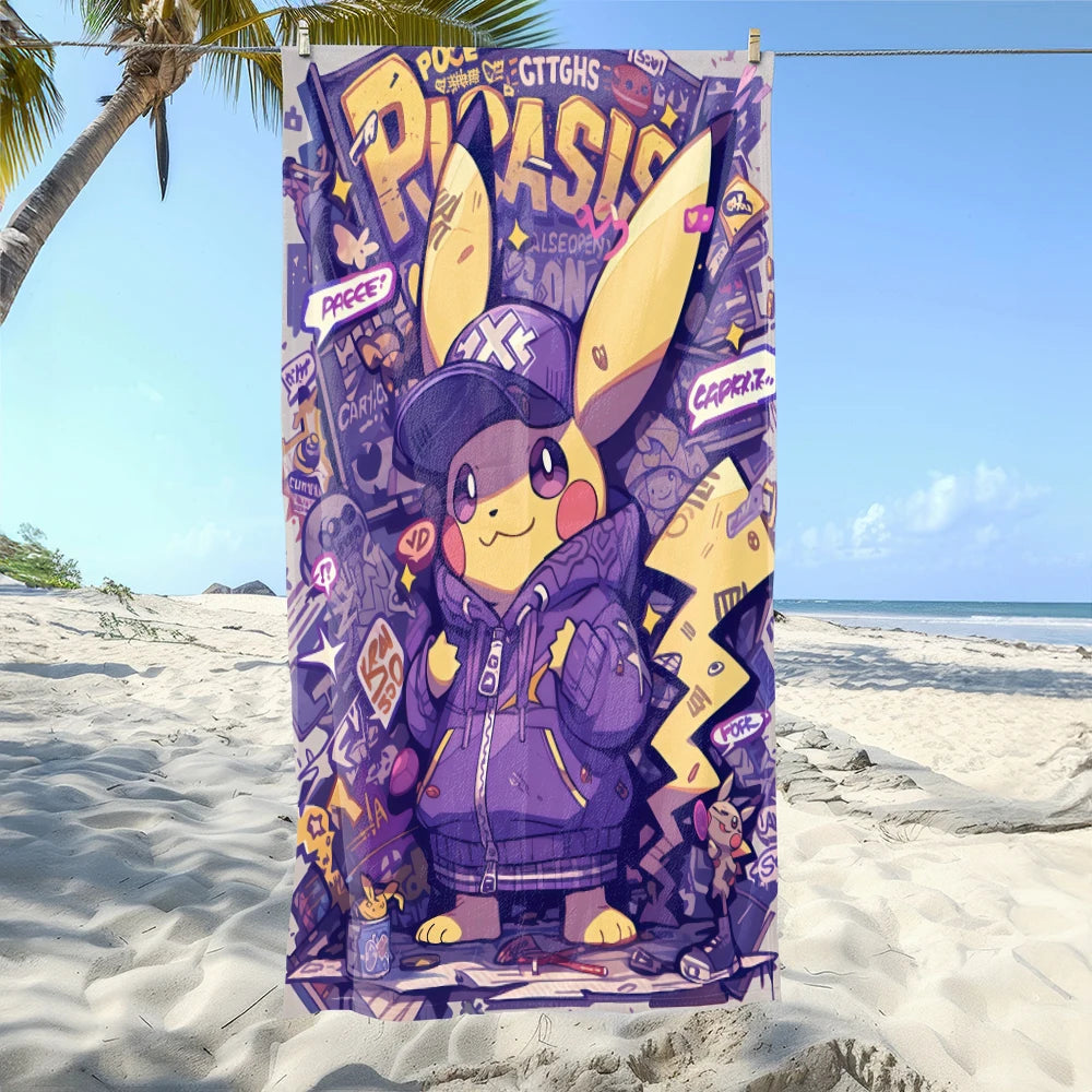 MINISO Cartoon Anime Printed Beach Towels,large Microfiber Towel,Quick Drying Swimming Towels,Gym Towels，large Bathroom Towels