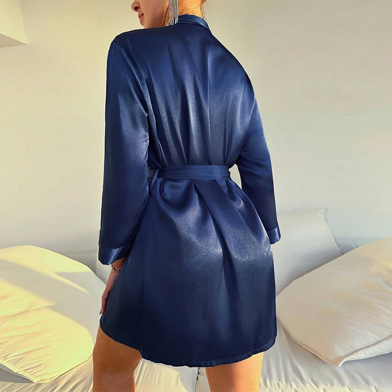 Kimono Robe Bathrobe Robes Luxurious Soft Satin Bridesmaid Robe for Women Comfortable Spa Robe With Belt Women's Sleepwear