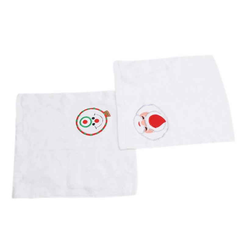 10pcs Christmas Soft New Christmas Hand Towel Red Santa New Year Gift Hand Wash Face Towel Home Bathroom