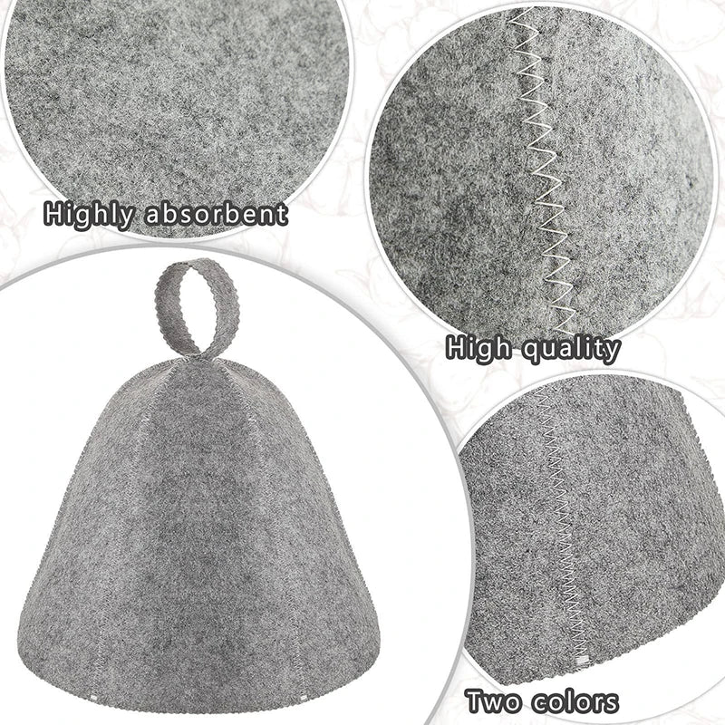 Thicken Wool Felt Shower Cap Hair Turban Quickly Towel Drying Hats Felt Sauna Hat Men Dry Sauna Cap for Man XYM005