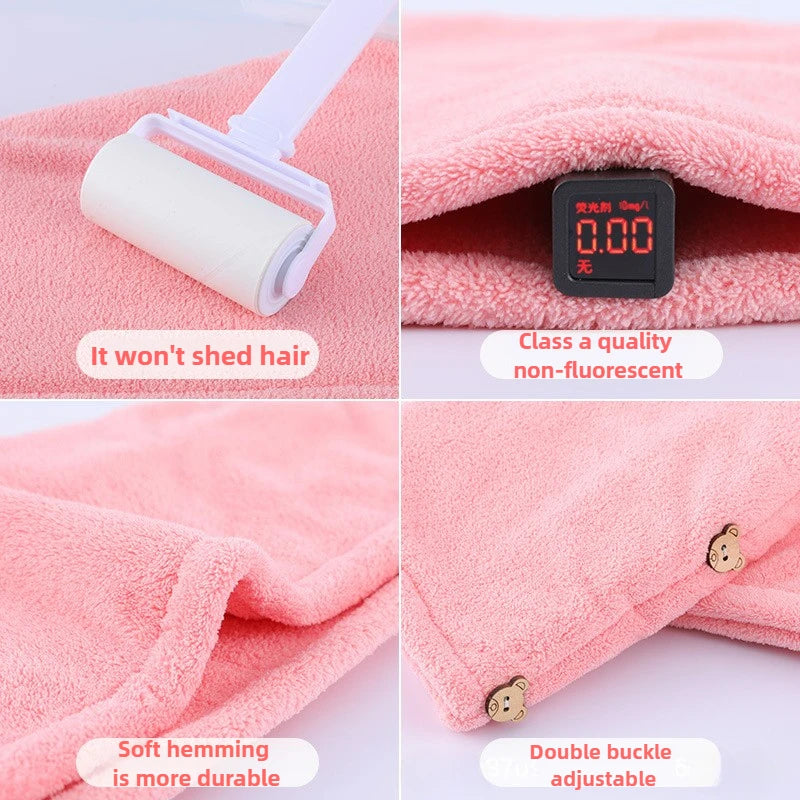 1pc Women Quickly Dry Hair Hat Soft Microfiber Super Absorbent Towels Shower Cap Bath Hats for Lady Turban Head Girls Hair Towel