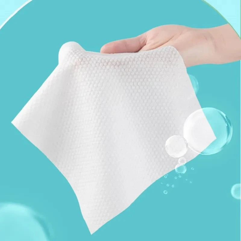 1 bag Thickened Disposable Face Towel 100Cotton Soft Fabric Travel Cleansing Dry Wet Makeup Remover Pearl Cotton Reusable