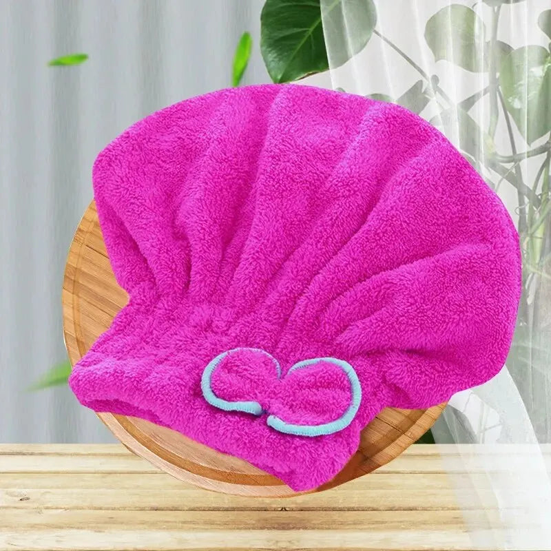 1Pc Microfibre Quick Hair Drying Bath Towel Bowknot Wrap Towel Cap Bathroom Accessories Bonnets For Women Designer Shower Cap