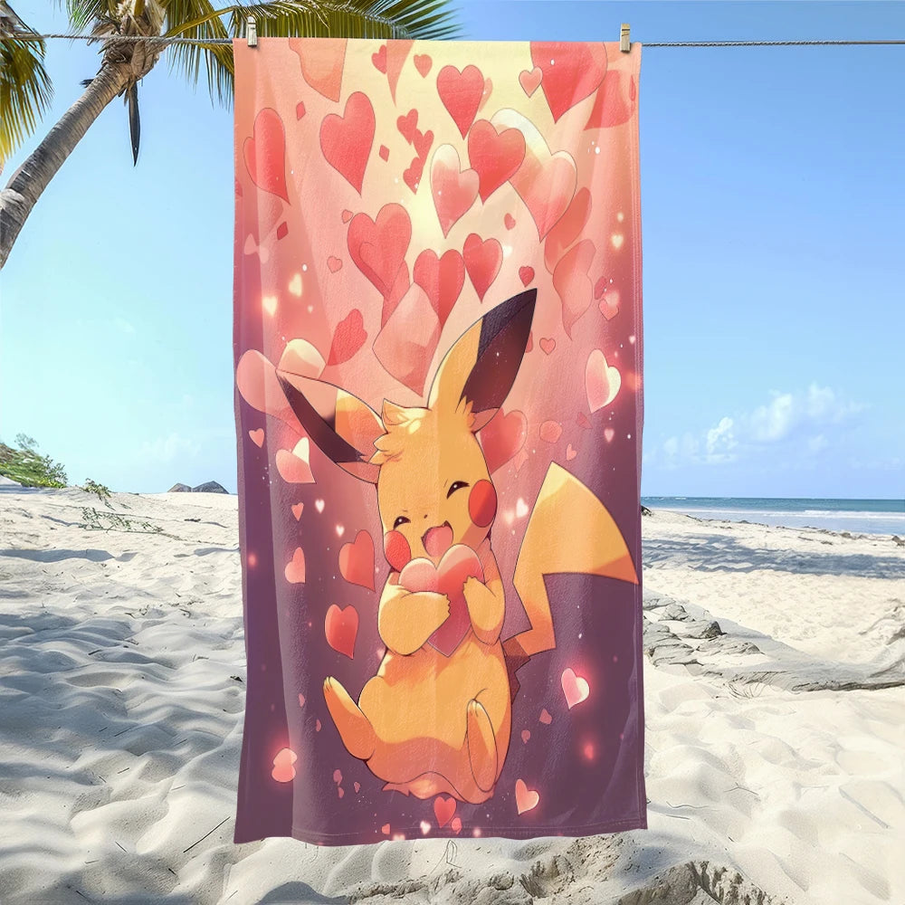 MINISO Cartoon Anime Printed Beach Towels,large Microfiber Towel,Quick Drying Swimming Towels,Gym Towels，large Bathroom Towels