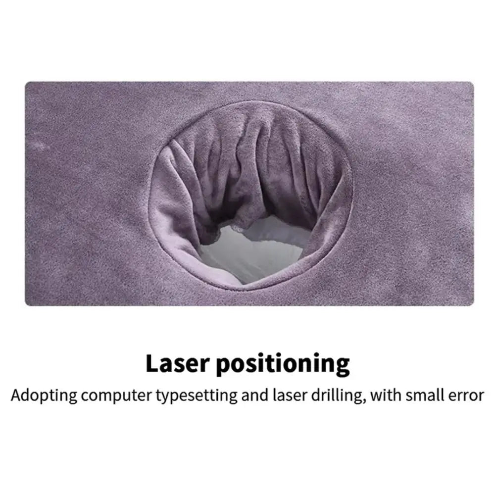 Thickened Massage Face Towel Breathable Soft Beauty Salon Towel with Hole Solid Color Headrest Pads for Beauty Salons