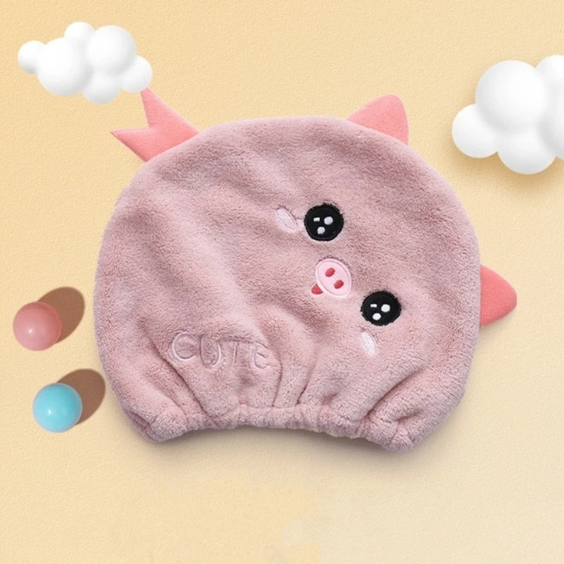 Cartoon Animal Child Hair Towel Cap Cute Drying Hat Quick-dry Microfiber Super Absorption Hair Twist Kid Bath Hat Bathroom