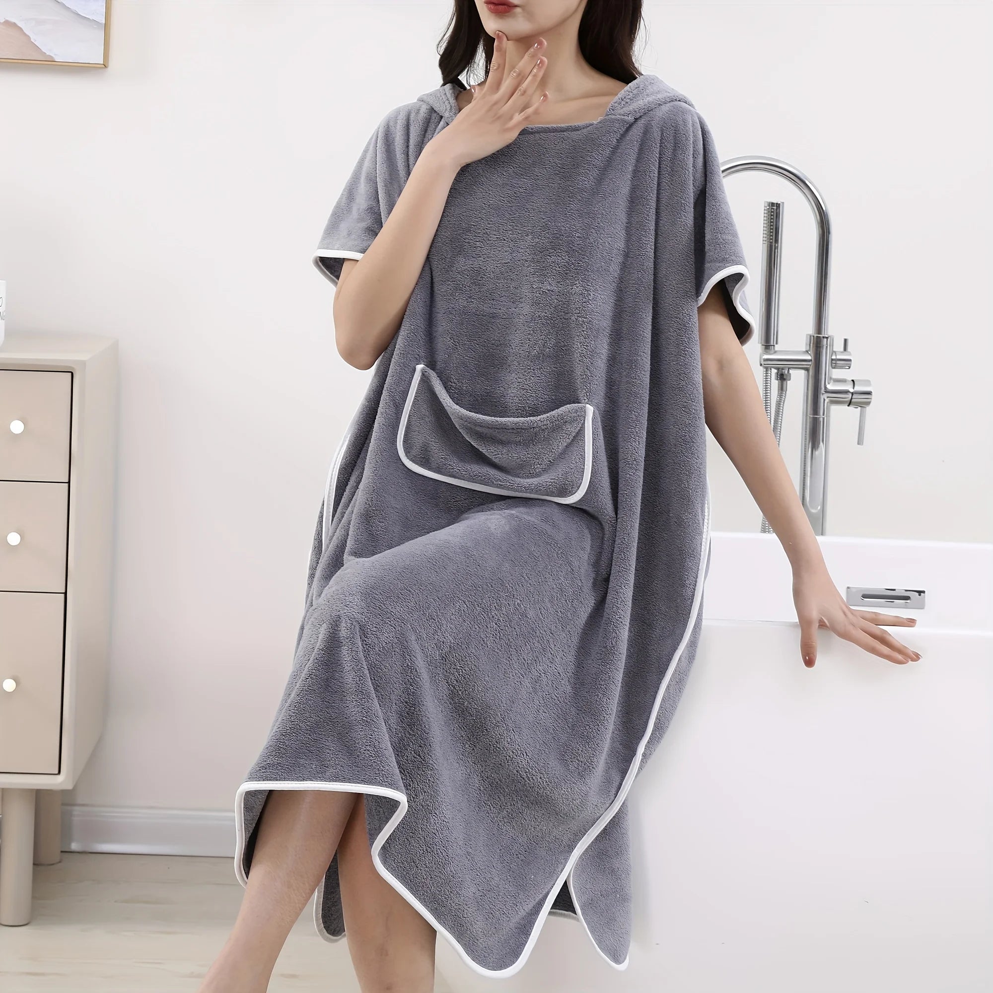 Upgraded Wearable Towel - Ultra Soft Microfiber Bathrobe for Women, Plus Size.