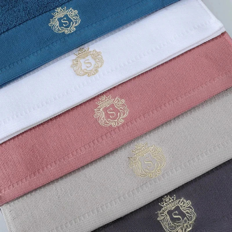 1/5/10PCS Bathroom Cotton Towel 35x75cm 70x140cm Hand Face Bath Towel Soft Gift Absorbent Sport Absorbent Towel 수건 세트 Blue White