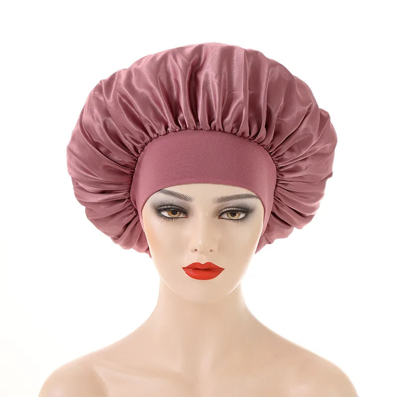 Hair Bonnet For Sleeping Women Wide Brim Sleep Cap Hair Bonnet For Curly Hair Showercap Children Men