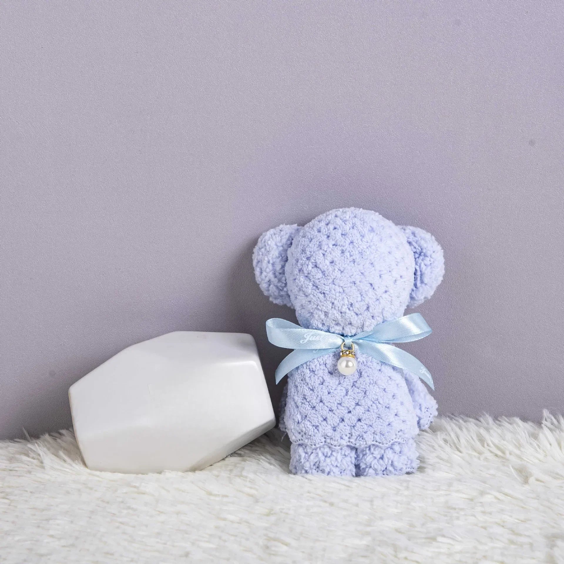 1pcs Coral Velvet Bear Shape Towel Set with Gift Bag Face Towel Baby Shower Home Party Wedding Birthday Gifts for Mother Friend
