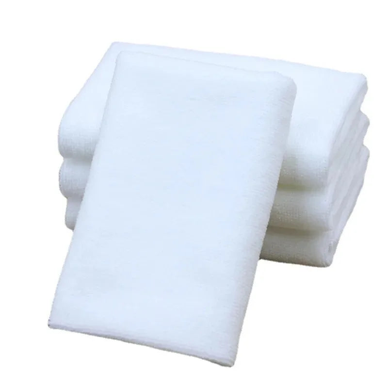 10PC White Ultra Soft Microfiber Fabric Face Towel Hotel Bath Towel Wash Hand Towels Portable Terry Multifunctional