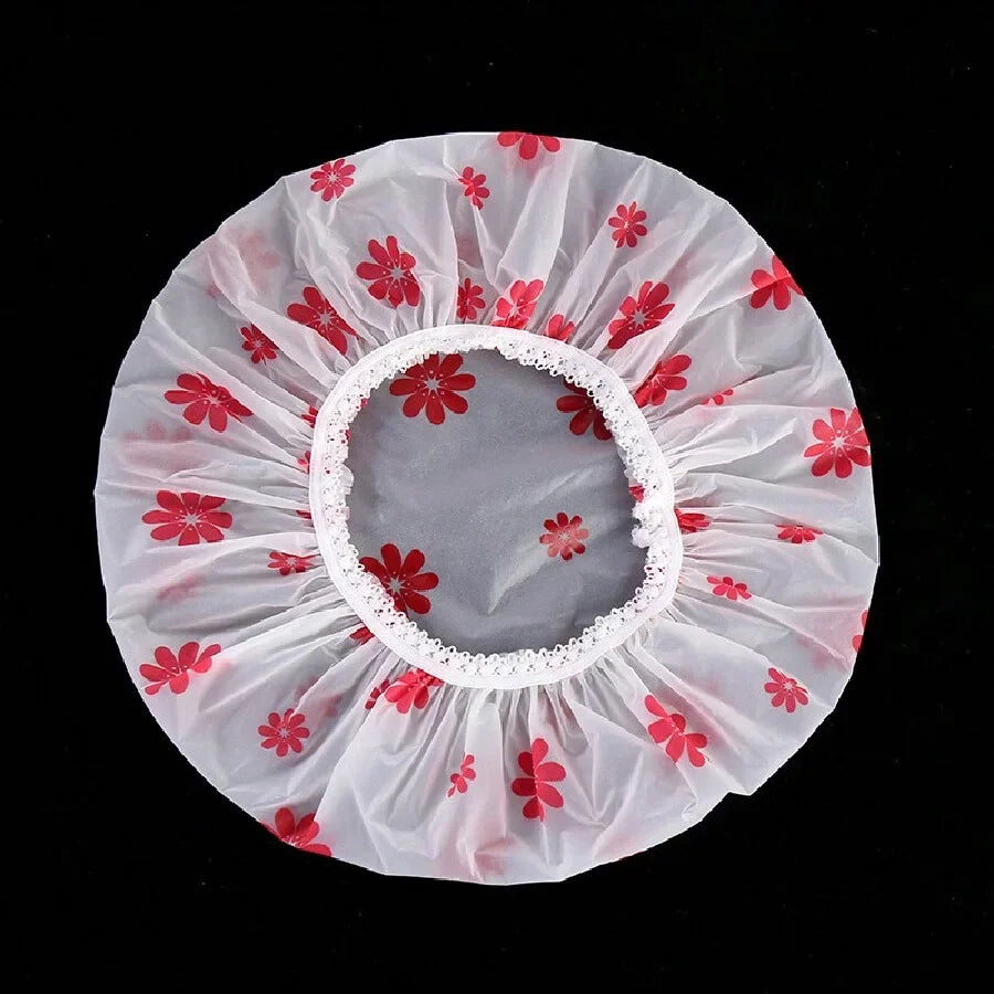 Wholesale 5pcs Waterproof Shower Cap WOMEN'S Household Bathing Anti-oil Smoke Hair Care Shower Cap Dry Hair Cap