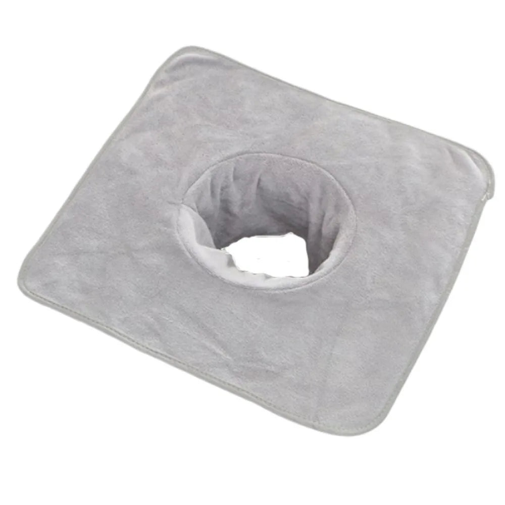 Thickened Massage Face Towel Breathable Soft Beauty Salon Towel with Hole Solid Color Headrest Pads for Beauty Salons
