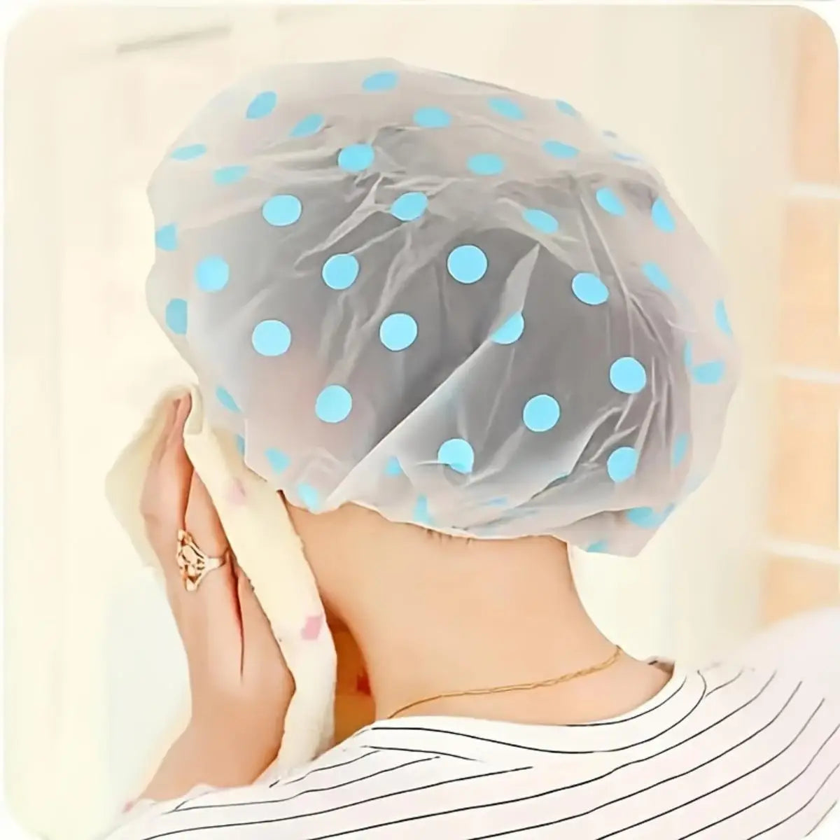 1/5pcs Shower Cap Waterproof Bathing Household Long Hair Shower Dry Hair Cap Kitchen Fume Prevention Sanitary Hat