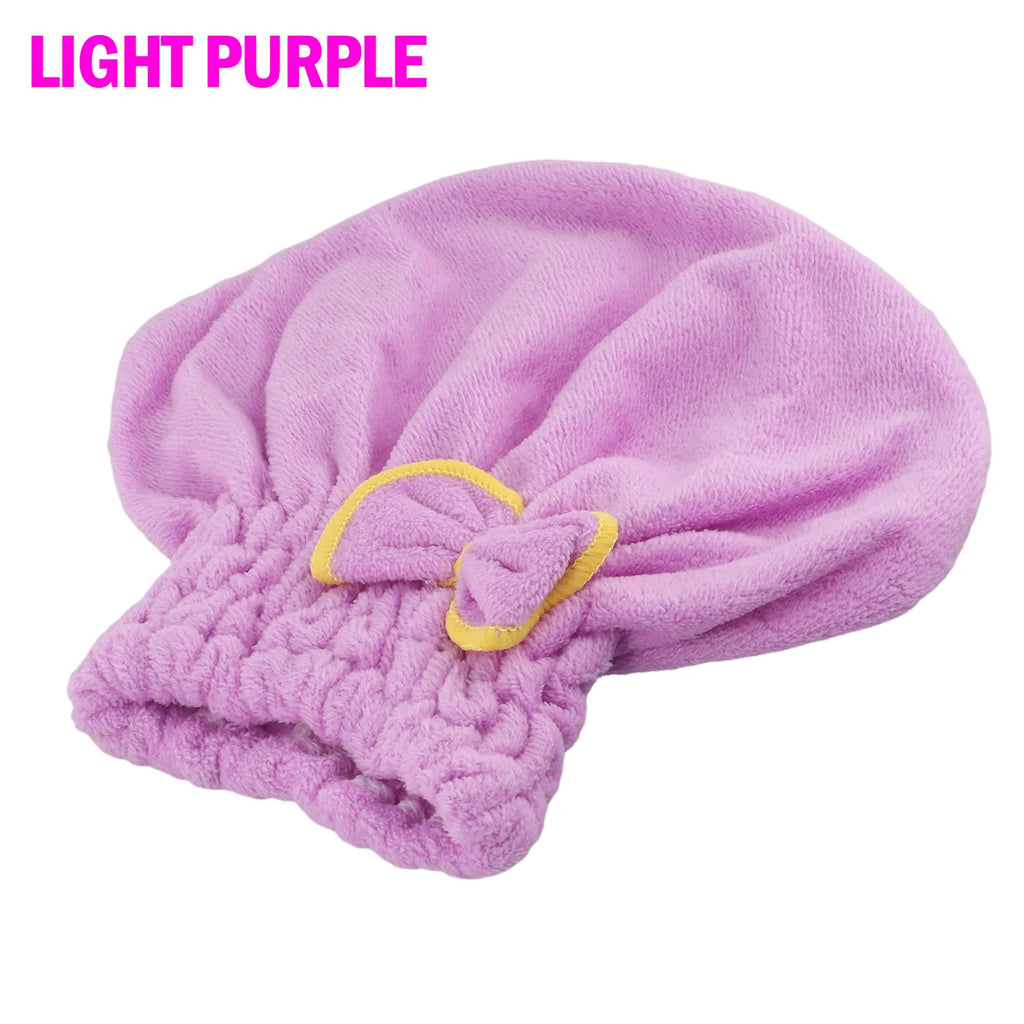 6-Colors Microfiber Solid Quickly Dry Hair Hat Hair Turban Women Head Wrap Hat Thickened Absorbent Dry Hair Cap