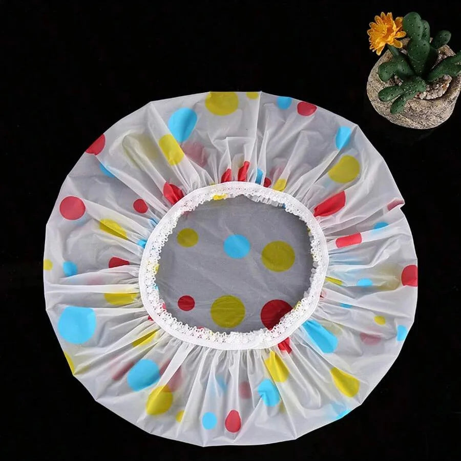 Wholesale 5pcs Waterproof Shower Cap WOMEN'S Household Bathing Anti-oil Smoke Hair Care Shower Cap Dry Hair Cap