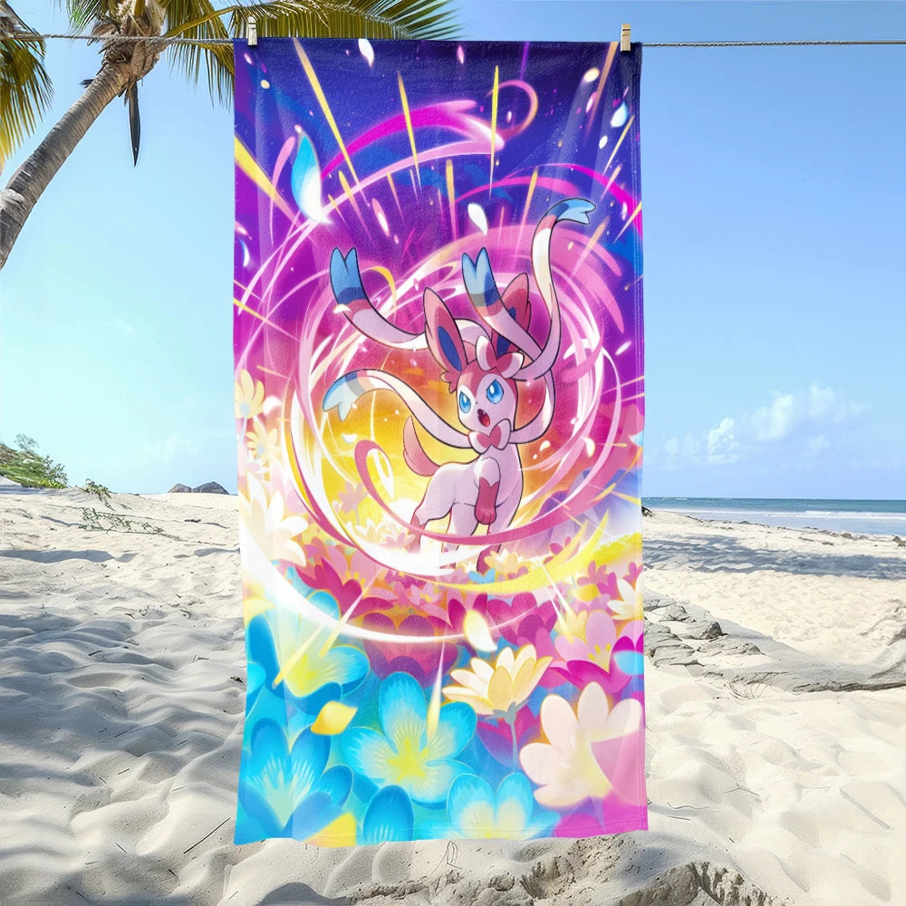 MINISO Cartoon Anime Printed Beach Towels,large Microfiber Towel,Quick Drying Swimming Towels,Gym Towels，large Bathroom Towels