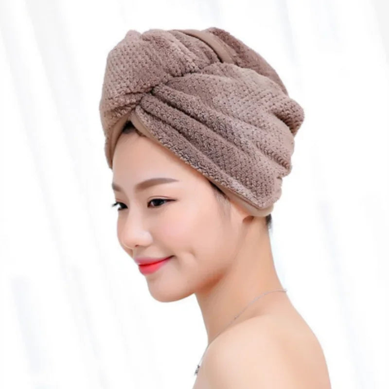 Shower Cap Magic Microfiber Hair Quick Drying Dryer Towel Bath Wrap Cap Quick Hat Turban Dry  shower cap  hair bonnet