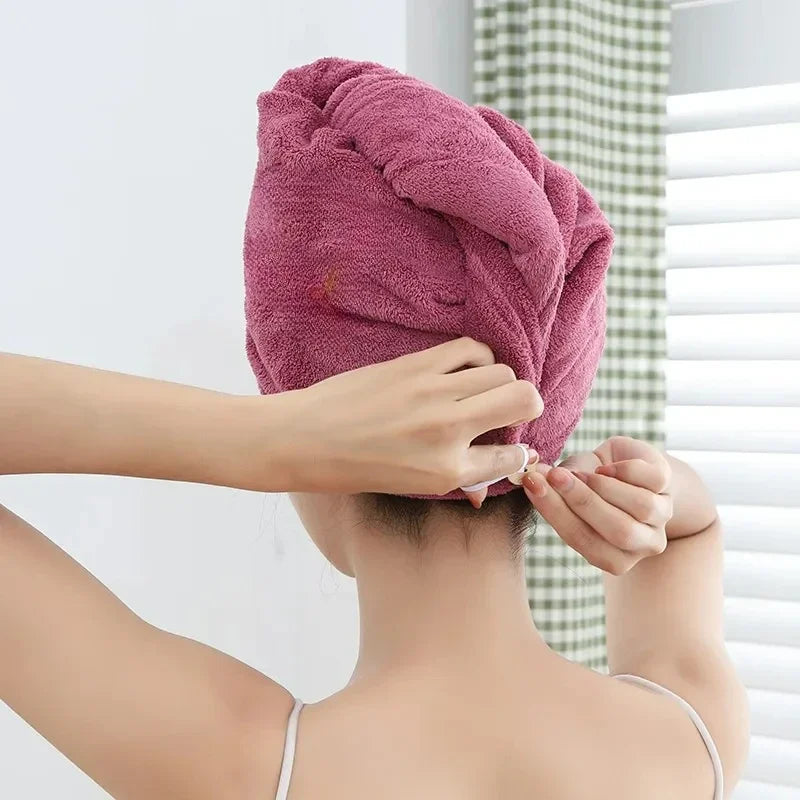 1pc Women Quickly Dry Hair Hat Soft Microfiber Super Absorbent Towels Shower Cap Bath Hats for Lady Turban Head Girls Hair Towel