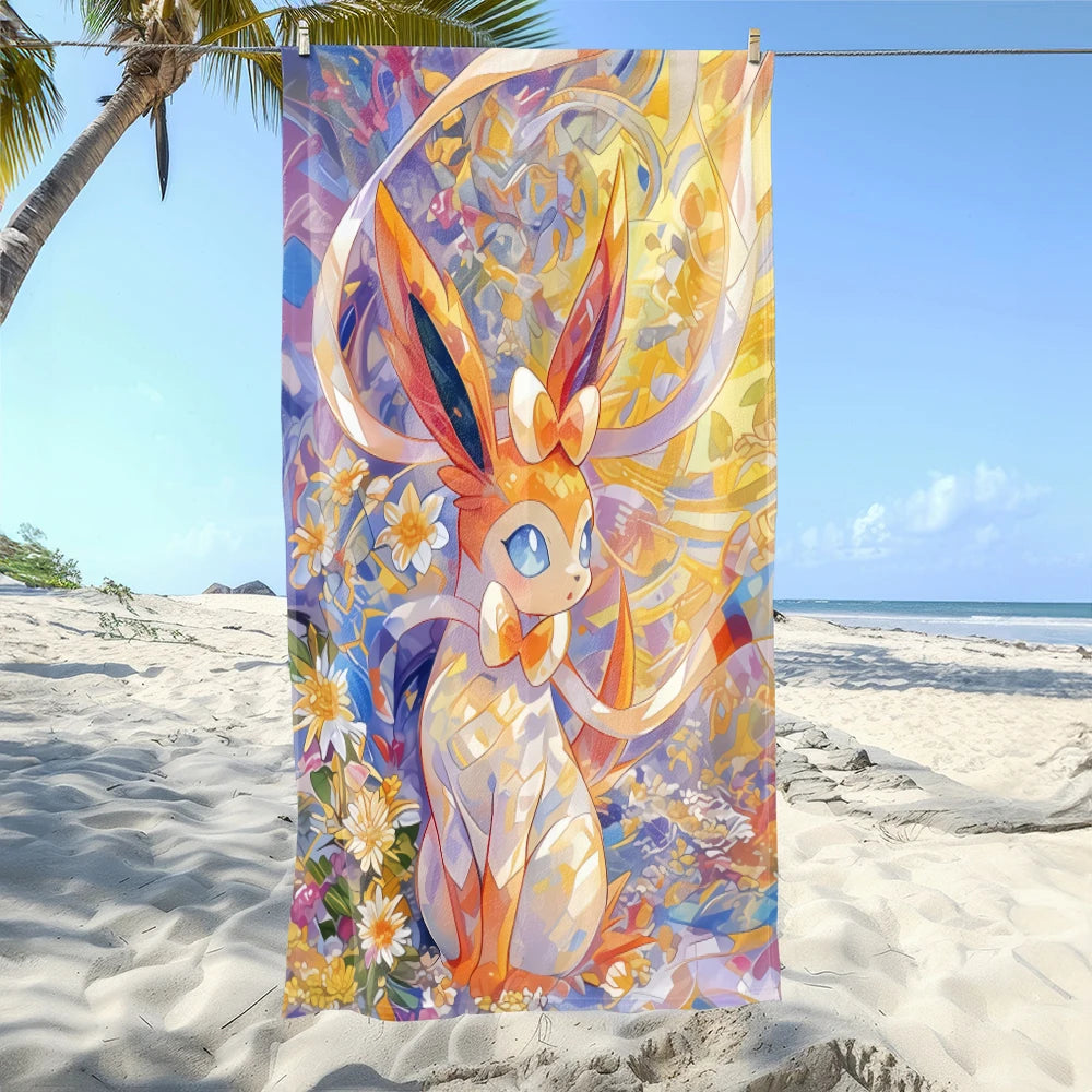 MINISO Cartoon Anime Printed Beach Towels,large Microfiber Towel,Quick Drying Swimming Towels,Gym Towels，large Bathroom Towels