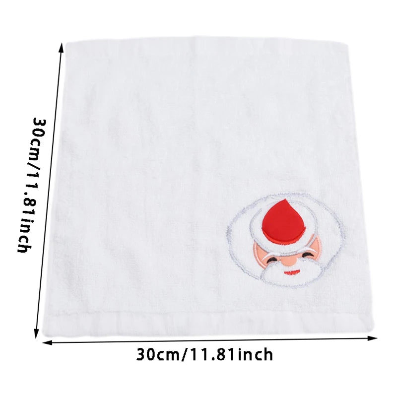 10pcs Christmas Soft New Christmas Hand Towel Red Santa New Year Gift Hand Wash Face Towel Home Bathroom