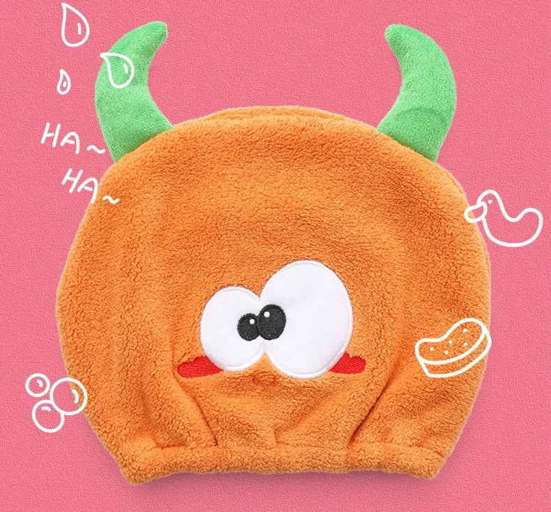 Cute Cartoon Animal Child Hair Towel Cap Drying Hat Quick-dry Microfiber Super Absorption Hair Twist Kid Bath Hat Bathroom