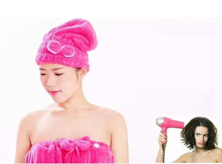1Pc Microfibre Quick Hair Drying Bath Towel Bowknot Wrap Towel Cap Bathroom Accessories Bonnets For Women Designer Shower Cap
