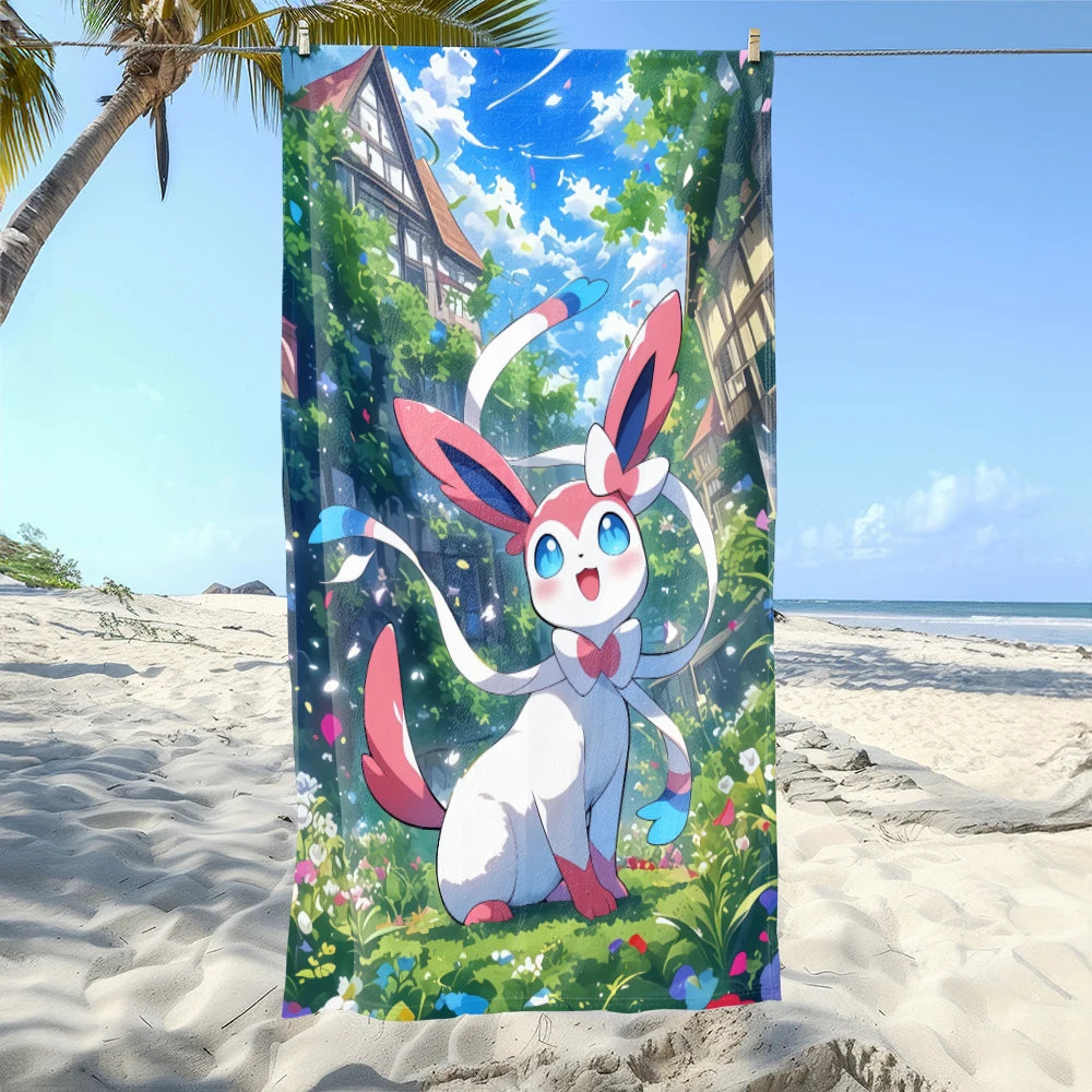 MINISO Cartoon Anime Printed Beach Towels,large Microfiber Towel,Quick Drying Swimming Towels,Gym Towels，large Bathroom Towels