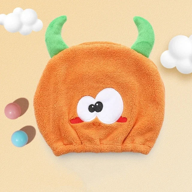 Cute Cartoon Animal Child Hair Towel Cap Drying Hat Quick-dry Microfiber Super Absorption Hair Twist Kid Bath Hat Bathroom