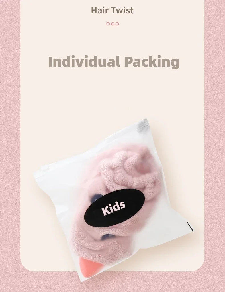 Kid Bath Hat Cute Cartoon Animal Child Hair Towel Cap Drying Hat Quick-dry Microfiber Super Absorption Hair Twist Bathroom