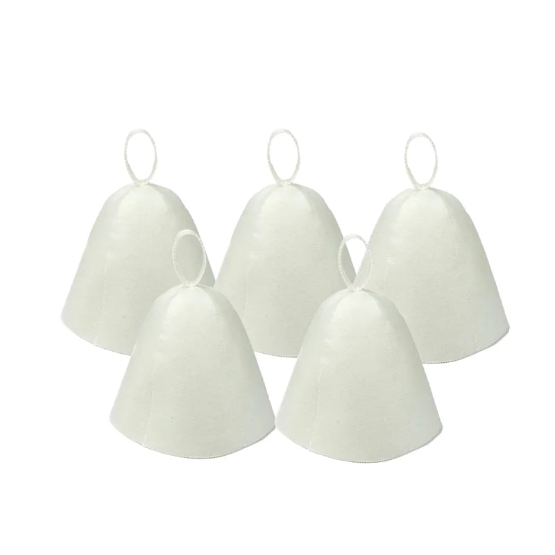 sauna  Anti Heat Sauna Hat Thicken Wool Felt Shower Cap Hair Turban Quickly Towel Drying Towel Hats Sauna Bathroom Accessories