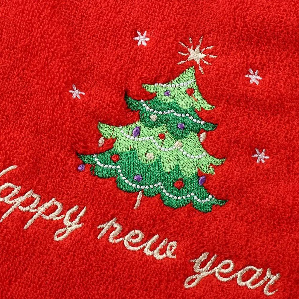 New Navidad Xmas Face Towel Christmas Decor Red Santa Claus New Year Gift Home Bathroom Washing Hand Face Towel Cloth Man Woman