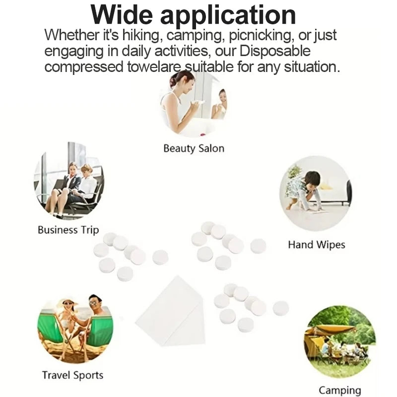 100/50/25PCS Compressed Towel Disposable Coin Face Towel Portable Makeup Cleaning Cloth Outdoor Travel Barbecue Camping Hotel
